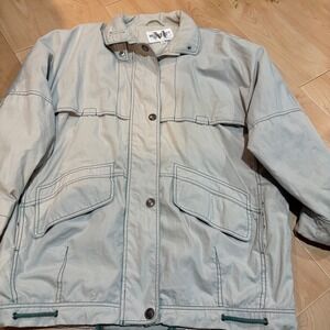 Mulberry Street Vintage Beige Utility Windbreaker Jacket Small 20552 Mens Womens